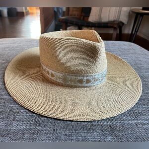 Lack Of Color Tan Straw Hat with Cream Band